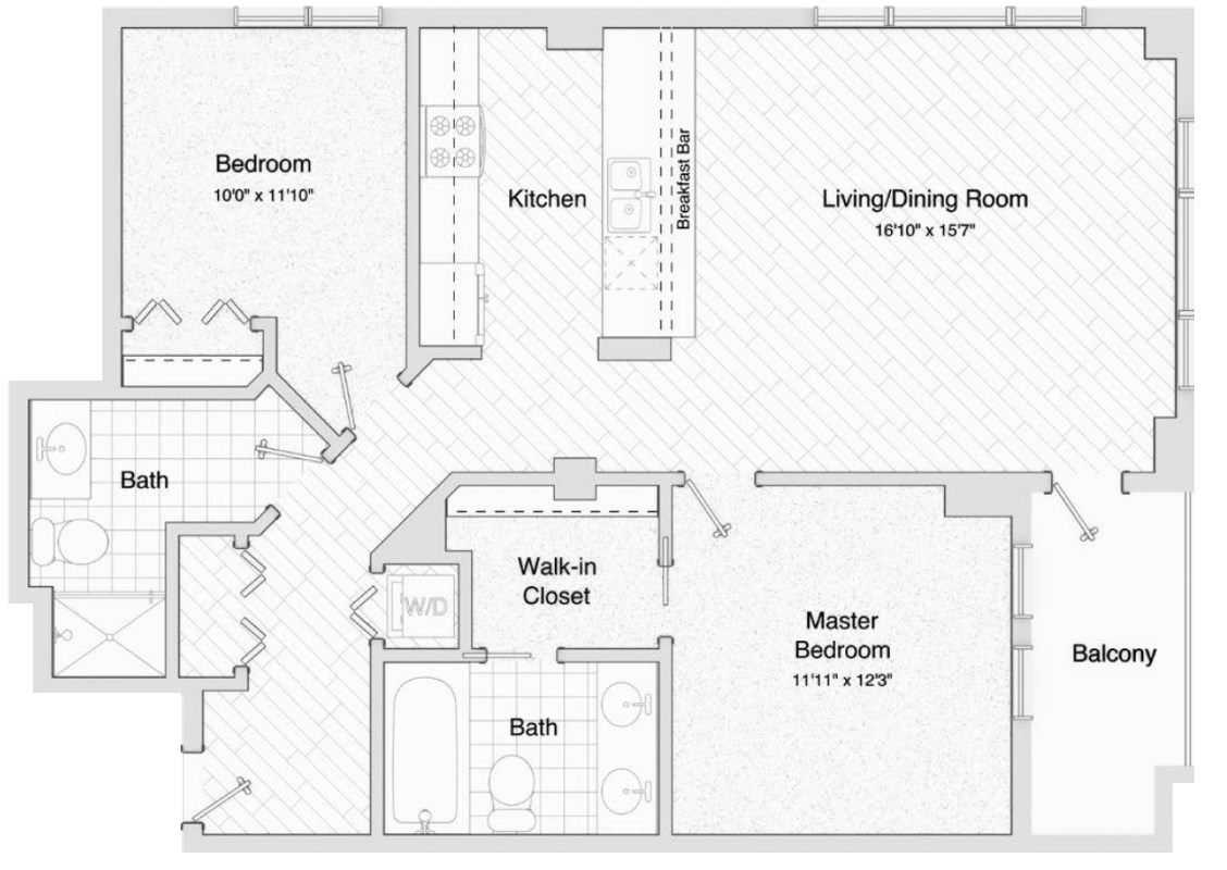 Two Bedroom, Two Bath (C1)
