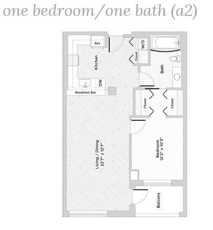 One Bedroom, One Bath (A2)