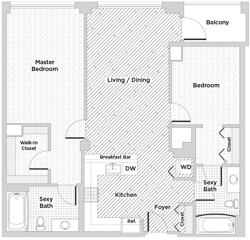 Two Bedroom, Two Bath (C3)